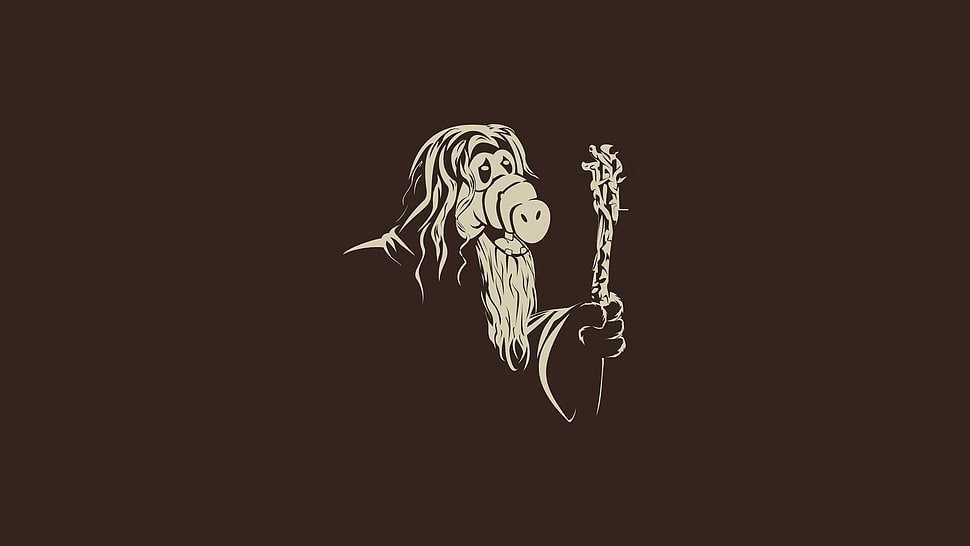 ALF illustration, Alf, Gandalf, The Lord of the Rings HD wallpaper
