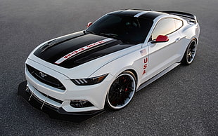 white sports car, Ford, Ford Mustang GT, Ford Mustang GT Apollo Edition, Ford Mustang HD wallpaper