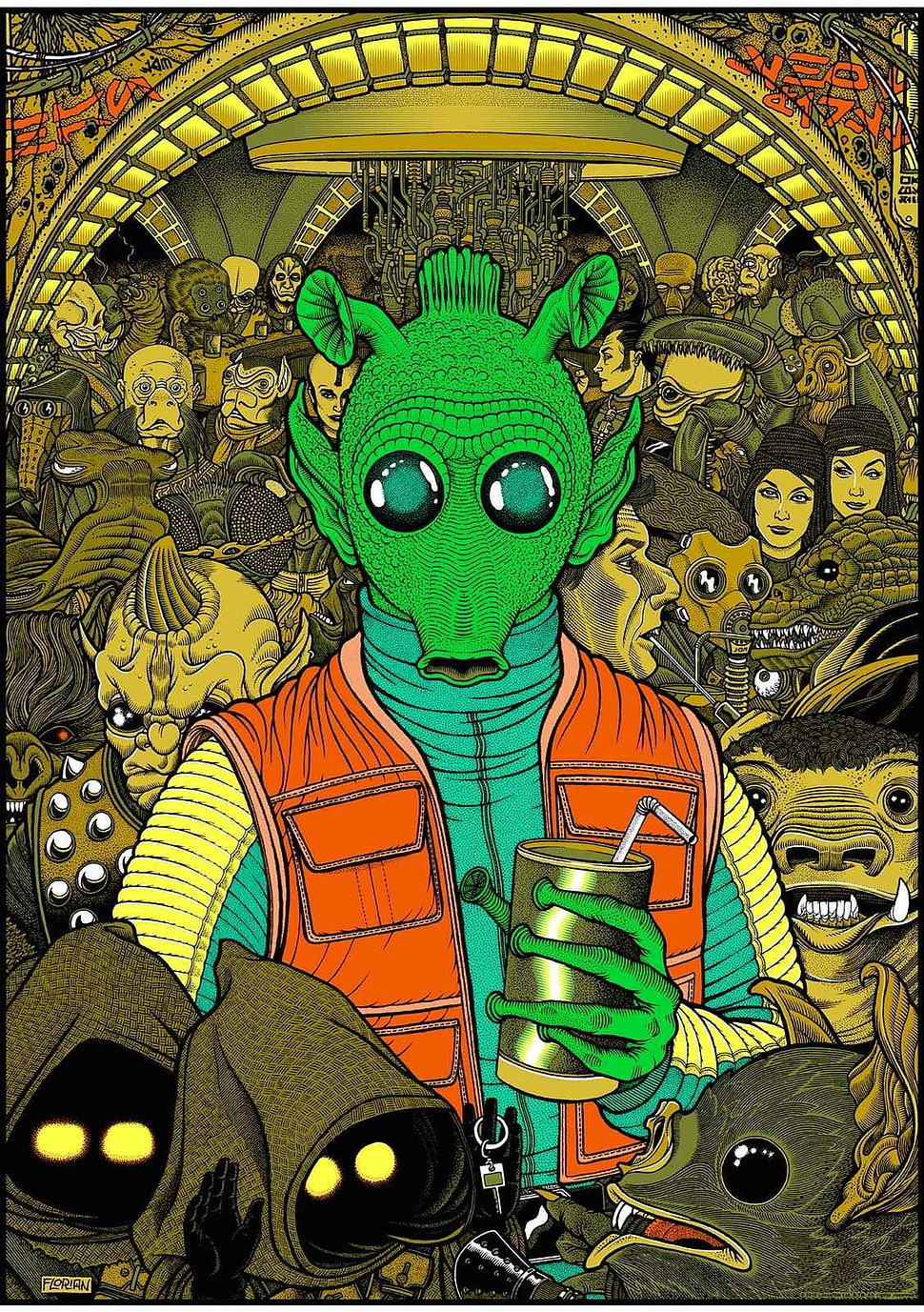monster illustration, Star Wars, assassins , Jawas, Greedo HD wallpaper