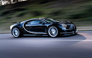 black Bugatti Veyron HD wallpaper