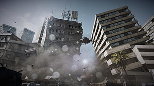 building collapsing game clip HD wallpaper