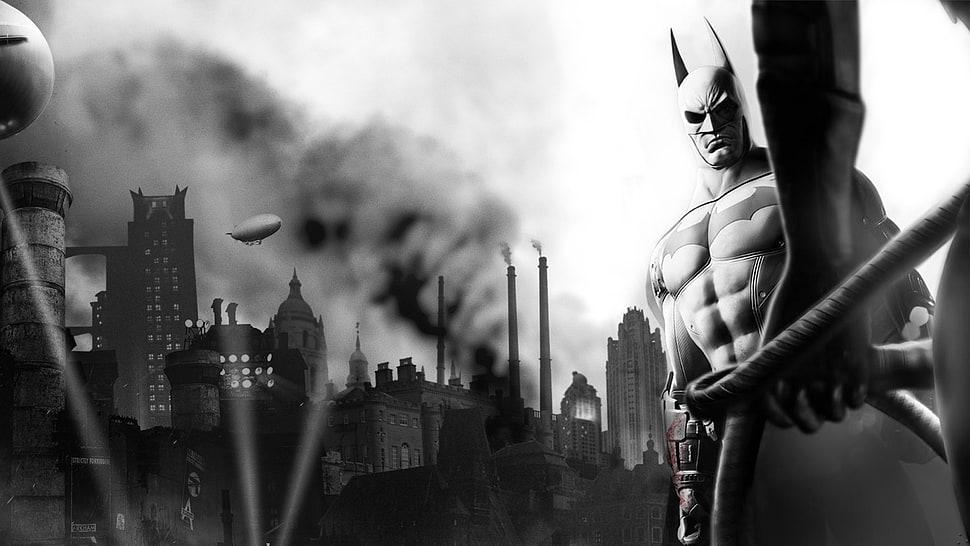 gray scale photo of Batman HD wallpaper