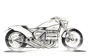 sketch of motorcycle, artwork, vehicle, motorcycle, sketches HD wallpaper