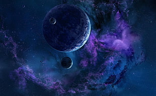 purple outer space HD wallpaper