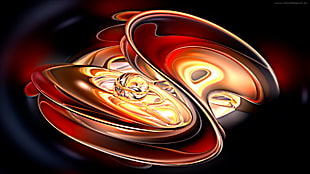 close up photo of red and yellow abstract painting HD wallpaper