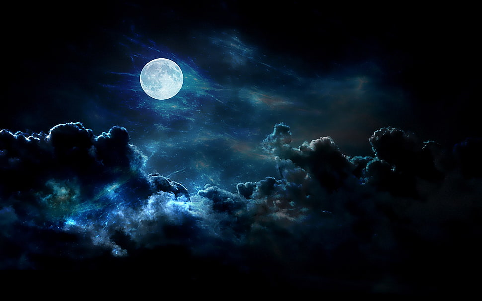 full moon, Luna HD wallpaper