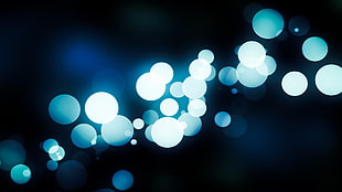 white and blue photography of bokeh