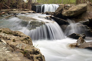 time-lapse photography of waterfall