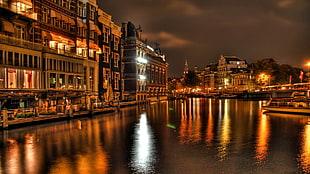Grand Canal Venice, Italy during nighttime