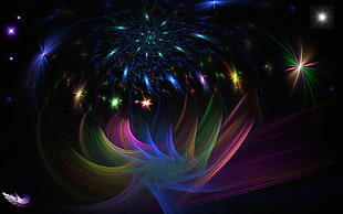 party lights on black background HD wallpaper