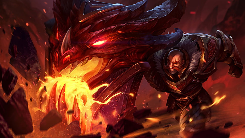 man with dragon fist digital wallpaper, League of Legends, braum, video games HD wallpaper