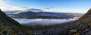 aerial photography of mountains covered with clouds, torridon, scotland HD wallpaper