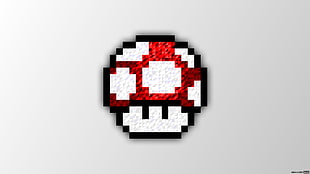 mushroom wall decor, pixel art, Trixel, Super Mario, mushroom