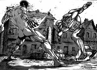 Attack on Titan illustration, Shingeki no Kyojin, Eren Jeager, manga HD wallpaper