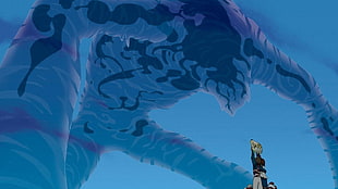 blue water monster illustration, Studio Ghibli, Princess Mononoke, anime