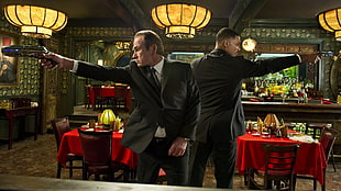 men's black dress shirt, movies, Will Smith, Men In Black 3, restaurant HD wallpaper