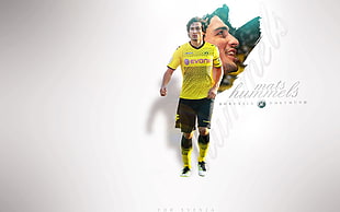 men's yellow and red soccer jersey, Mats Hummels, Borussia Dortmund, BVB, Bundesliga HD wallpaper