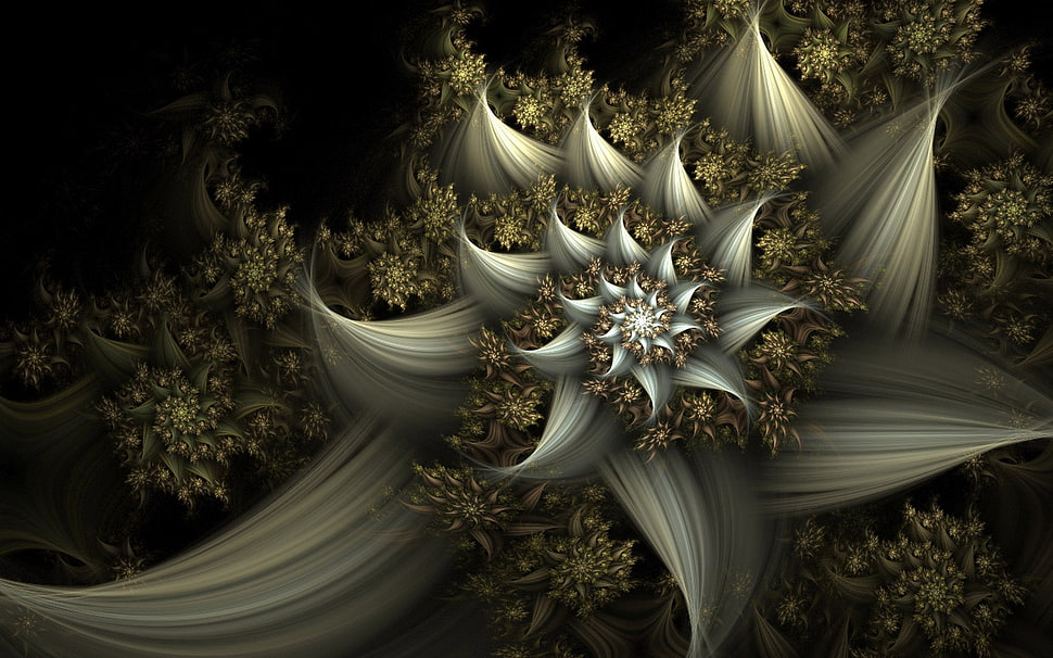 grey floral wallpaper HD wallpaper