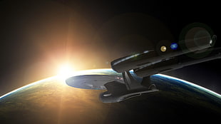black and gray corded device, space, Star Trek, USS Enterprise (spaceship)