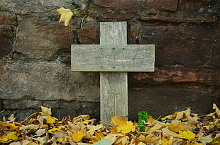 gray wooden cross