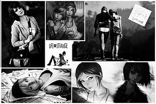 grayscale photo of woman collage