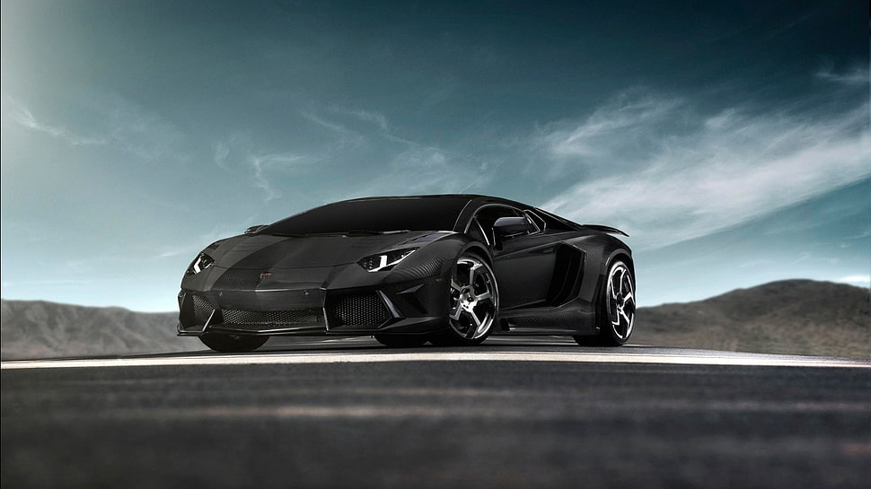 black Lamborghini sports car, car, Lamborghini HD wallpaper