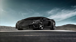 black Lamborghini sports car, car, Lamborghini