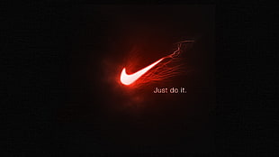 red and white Nike logo, Nike, logo
