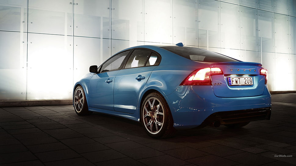 blue 5-door hatchback, Volvo S60, car, blue cars, vehicle HD wallpaper