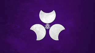 three gray half-moon logo, flag, Japan, Gunma Prefecture