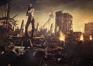 video game digital wallpaper, artwork, apocalyptic HD wallpaper