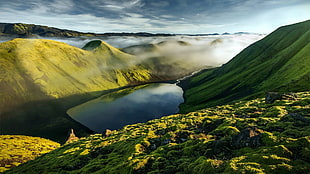 landscape photography of lake covered with mountains, nature, landscape, mountains, Iceland