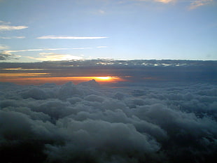cloudy skies, sky, clouds, sunlight, nature