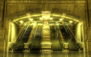 The Metlife Building 4th Street, subway, escalator, train station, New York City HD wallpaper