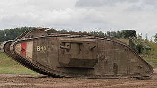 green heavy equipment, tank, military, World War I, British Mark IV HD wallpaper
