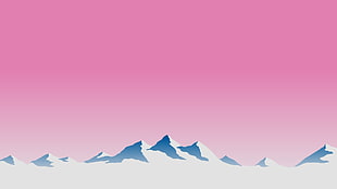 white mountain illustration, mountain pass, minimalism