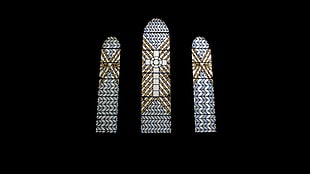 negative space, window, stained glass, church HD wallpaper