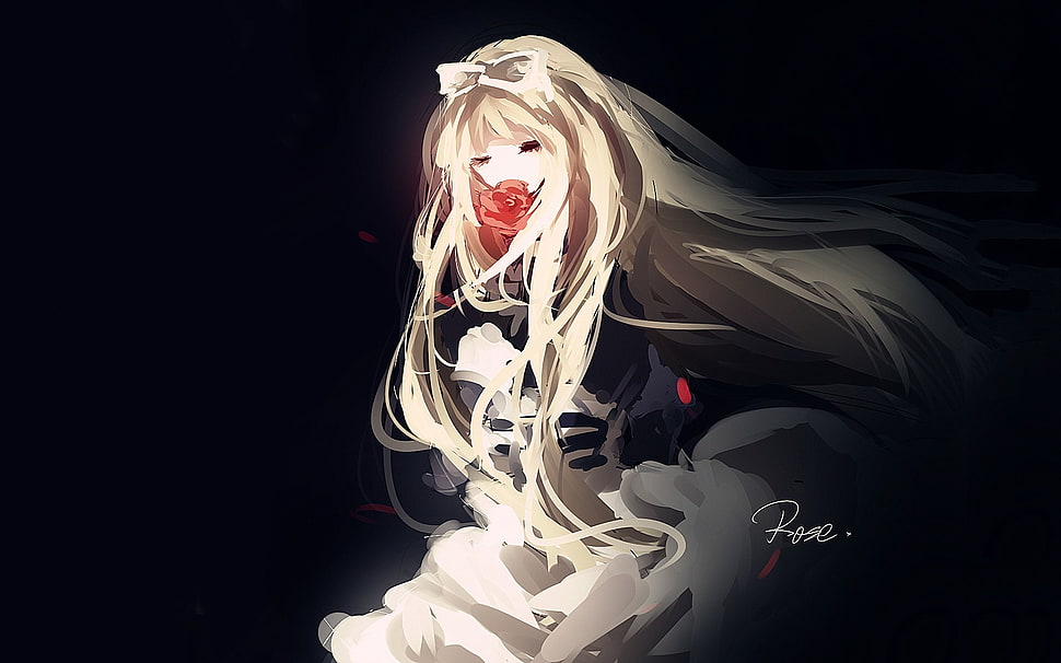 yellow-haired female anime character, rose, Axis Powers Hetalia  HD wallpaper