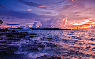 Sea,  Waves,  Sunset,  Splash HD wallpaper
