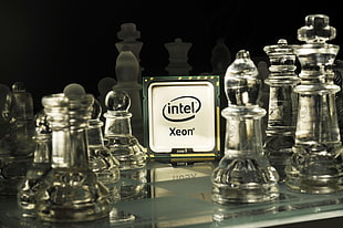 Intel Xeon glass chess piece set