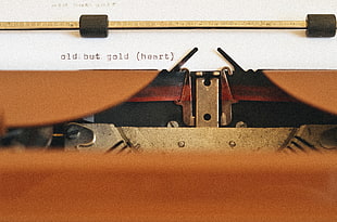 brown and gray typewriter HD wallpaper