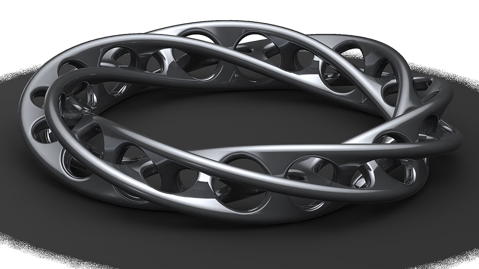 gray bracelet, digital art, render, 3D, simple background HD wallpaper
