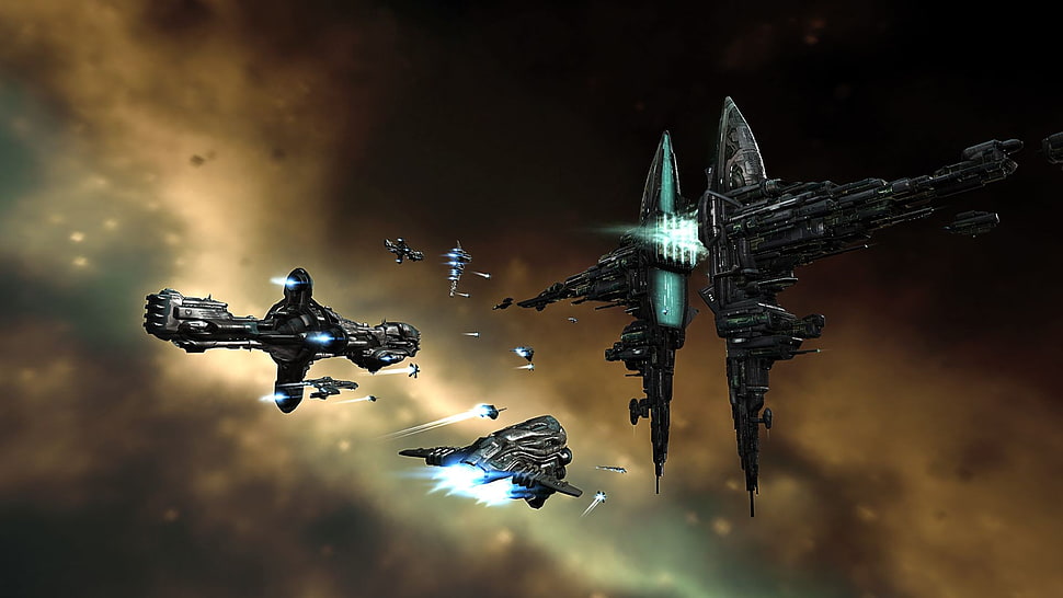 gray spaceship wallpaper, space, spaceship HD wallpaper