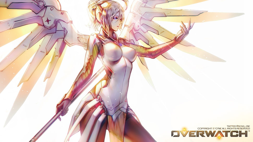 Overwatch, Mercy (Overwatch) HD wallpaper