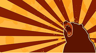 yellow and red bear wallpaper, bears