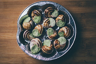 cooked seashell, Escargot, Snail, Stuffing