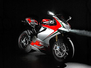 white and red Honda CBR, Ducati, Panigale 1199, Diavel