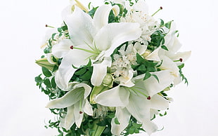 Lilies,  Flowers,  Bouquet,  White HD wallpaper