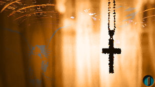 black cross pendant necklace, angel, cross, Jesus Christ, wood HD wallpaper