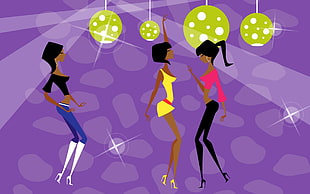 Dancing,  Girls,  Disco balls,  Disco HD wallpaper